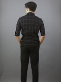 3/4 Sleeve Checkered Shirt (Black) 1751