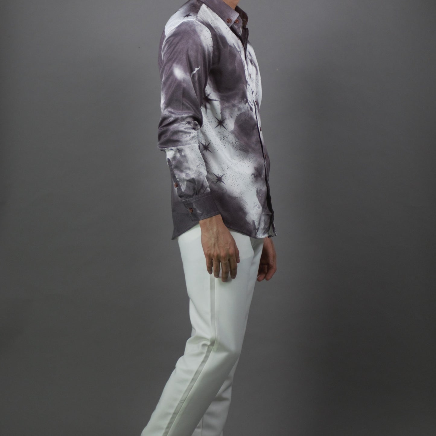 Long Sleeve Designed Shirt (Grey) 1753