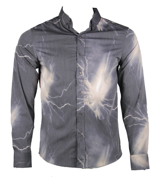 Long Sleeve Designed Shirt (Charcoal) 1754