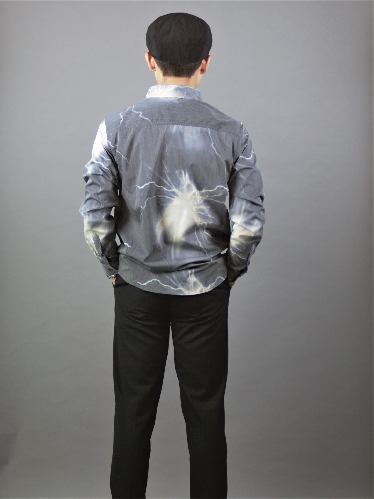 Long Sleeve Designed Shirt (Charcoal) 1754