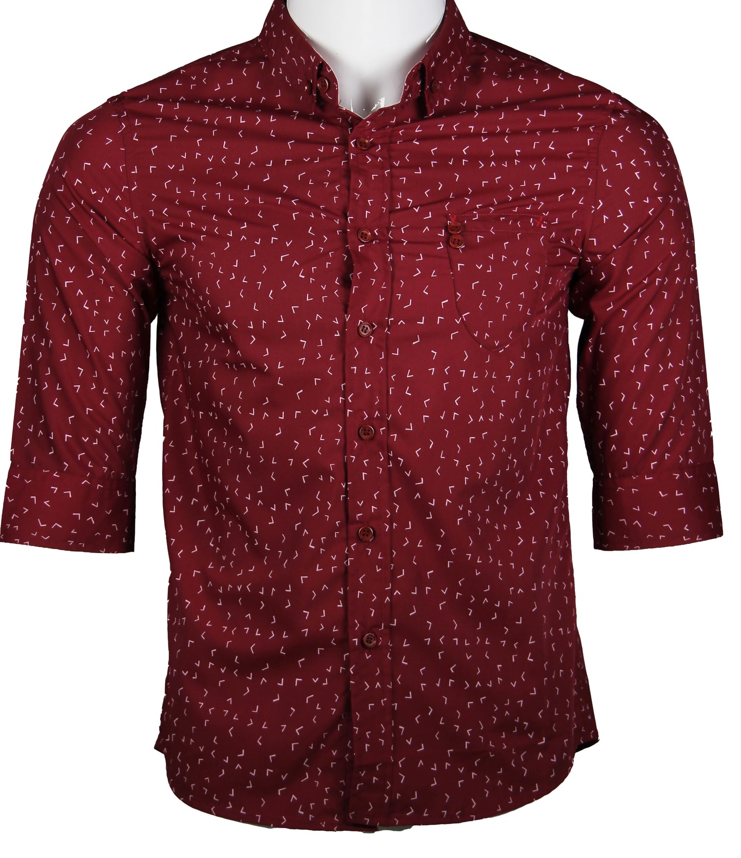 3/4 Sleeves Printed Shirt (Burgundy) 1781