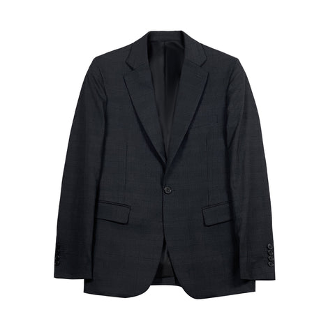 Slim Fit Classic Blazer with checkered details (Black) 5034