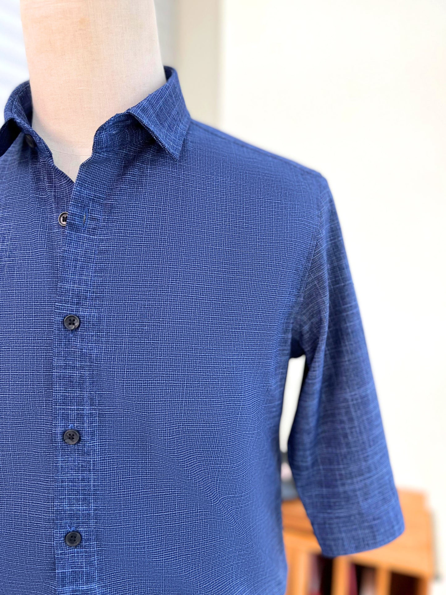 Textured 3/4 Shirt in Blue (1003)