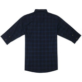 3/4 Sleeves Check Shirt (Black Navy) 1923