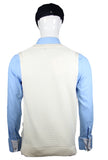 Men Sleeveless Sweater Vest Cotton Knitted (8005 white)