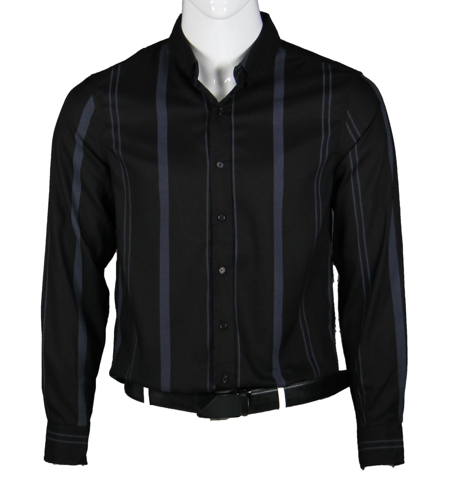 Long Sleeve Strips Shirt (Black) 1656