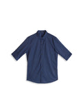 Navy patterned 3/4 length shirt style 1027