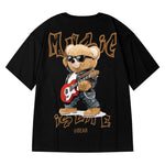 “Music is LIFE" Graphic Print Oversized Unisex T-shirt 2174