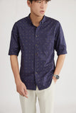 Patterned Navy 3/4-sleeve shirt 1063