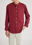 Mandarin Collar Long Sleeve Plain Shirt (Red or Pink) 6510