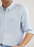 Plain Light blue or Grey 3/4-sleeve shirt 1044