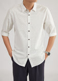 Patterned White 3/4-sleeve shirt 1032