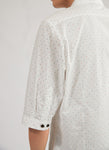 Patterned White 3/4-sleeve shirt 1032