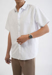 White Patterned Short Sleeve Shirt 4302