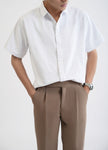 White Patterned Short Sleeve Shirt 4302